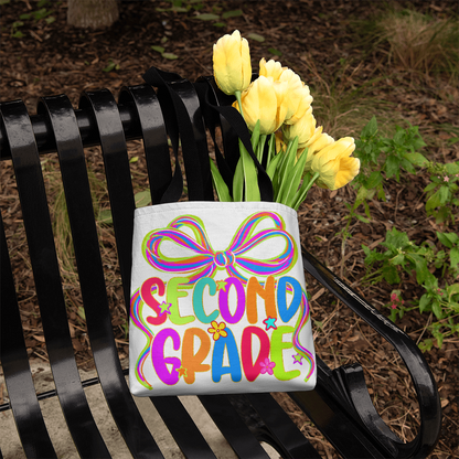 Second Grade Neon Back to School Teacher Tote