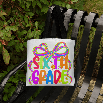 Sixth Grade Neon Back to School Teacher Tote Bag