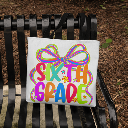 Sixth Grade Neon Back to School Teacher Tote Bag
