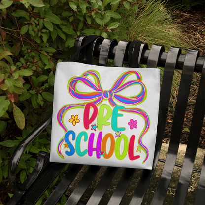 Neon Preschool Teacher Canvas Tote Bag