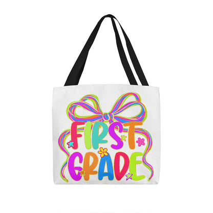 First Grade Neon Back to School Teacher Tote