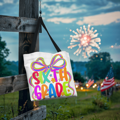 Sixth Grade Neon Back to School Teacher Tote Bag