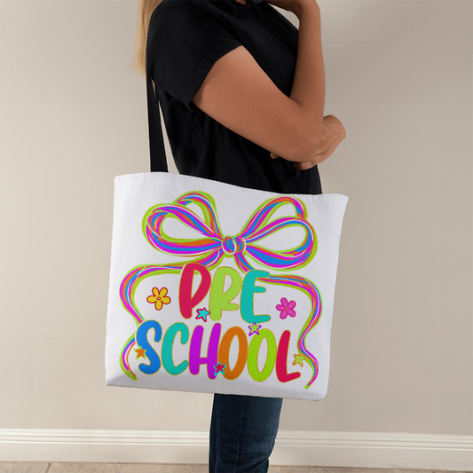Neon Preschool Teacher Canvas Tote Bag
