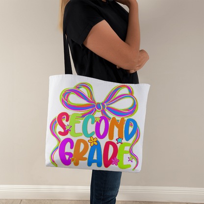 Second Grade Neon Back to School Teacher Tote