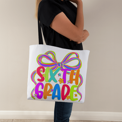 Sixth Grade Neon Back to School Teacher Tote Bag