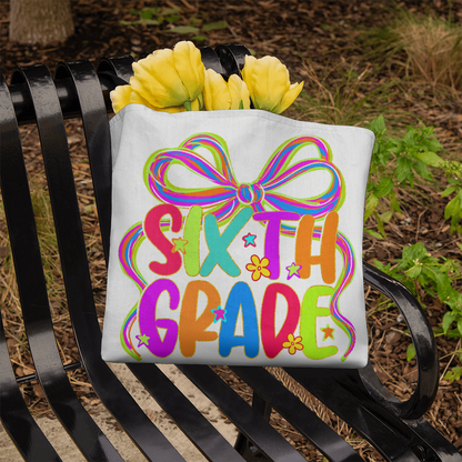 Sixth Grade Neon Back to School Teacher Tote Bag