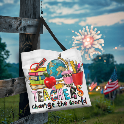 Teachers Change the World Teacher Tote Bag