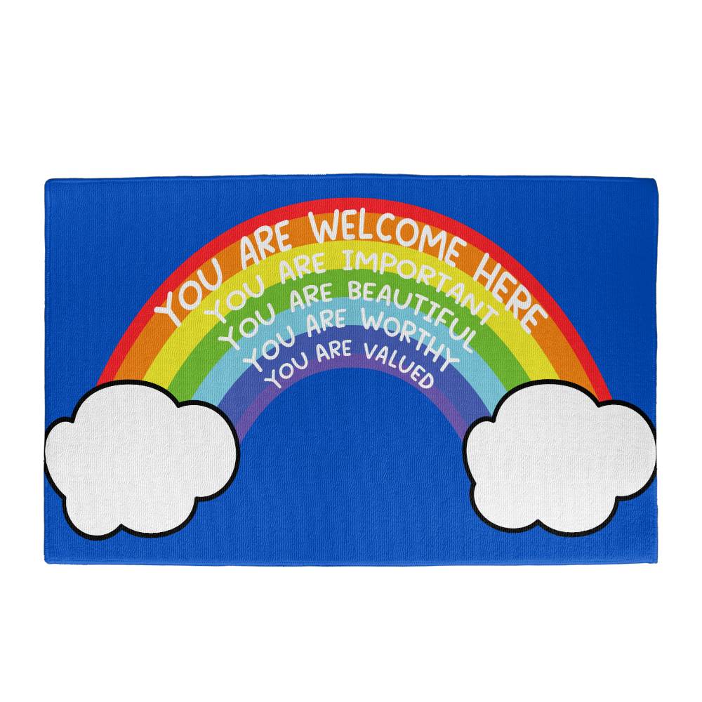 Rainbow All Are Welcome Mat