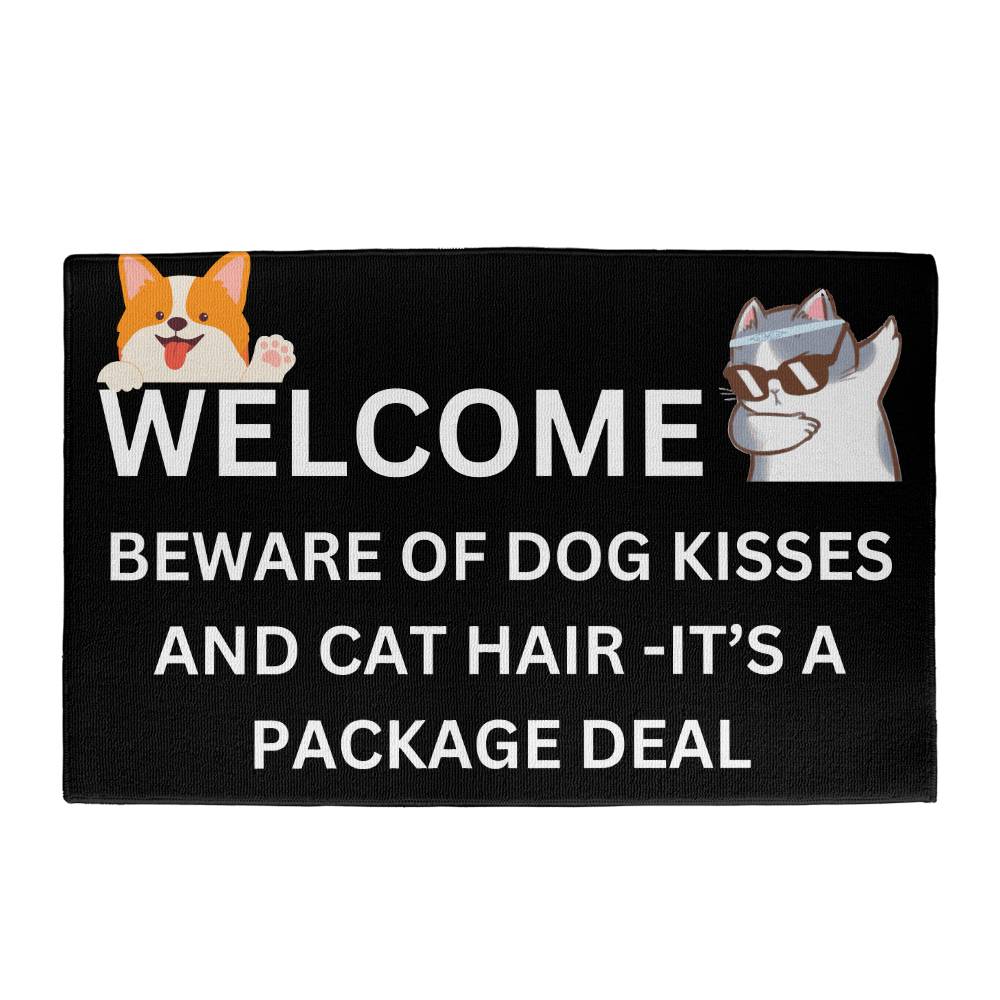 Dog Kisses Cat Hair Mat