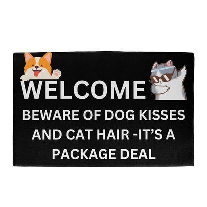 Dog Kisses Cat Hair Mat