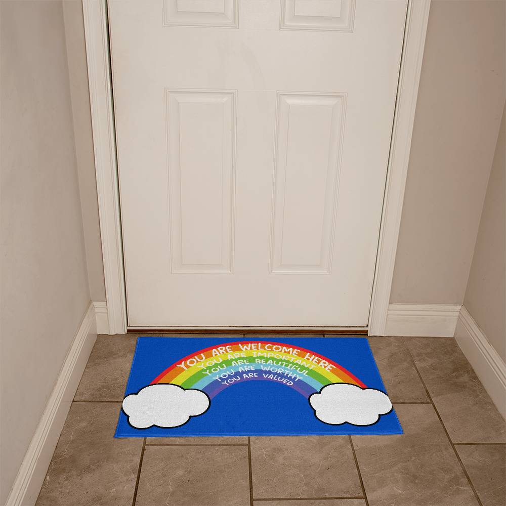 Rainbow All Are Welcome Mat