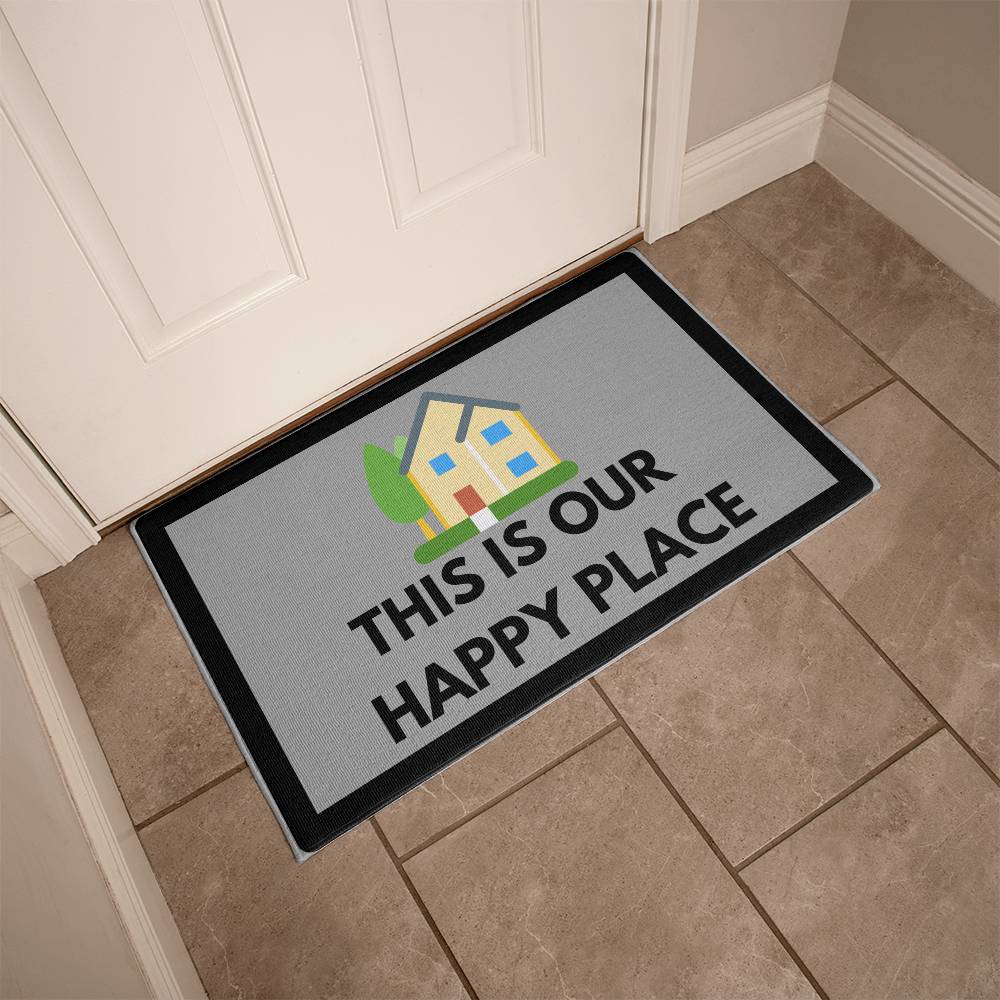 THIS IS OUR HAPPY PLACE WELCOME MAT