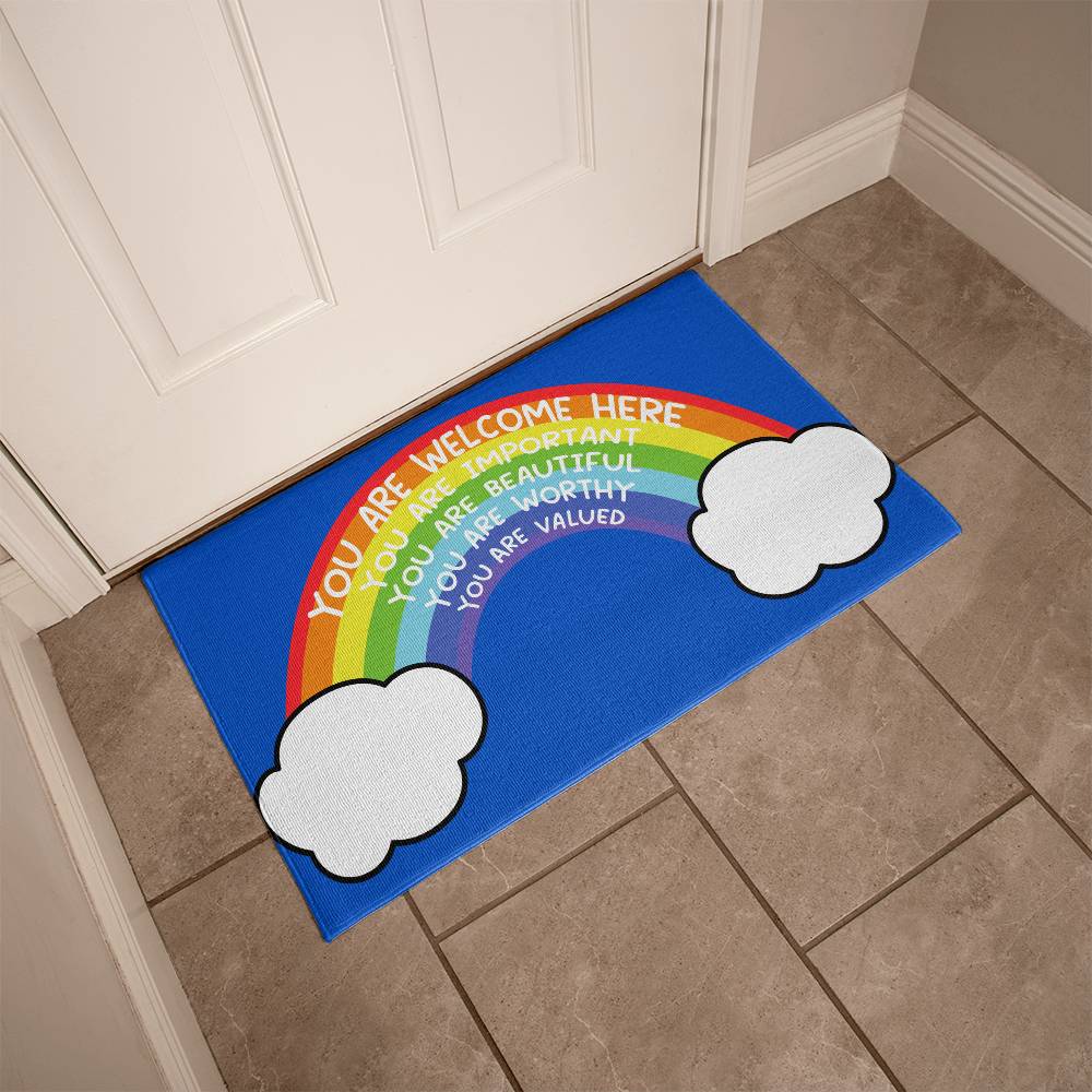 Rainbow All Are Welcome Mat