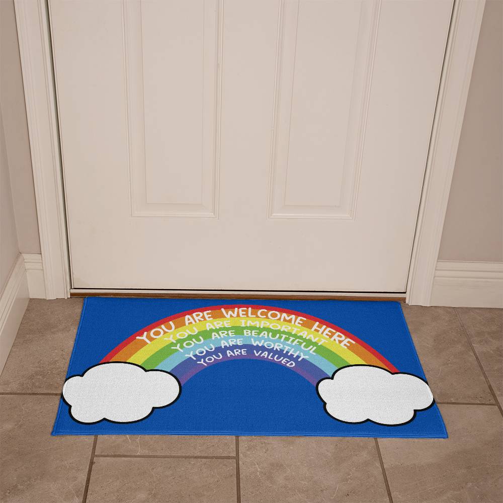 Rainbow All Are Welcome Mat