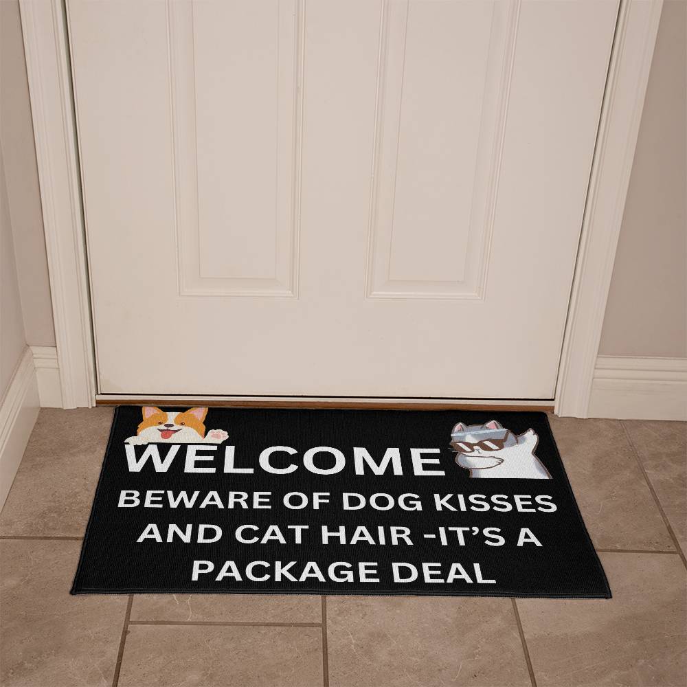 Dog Kisses Cat Hair Mat