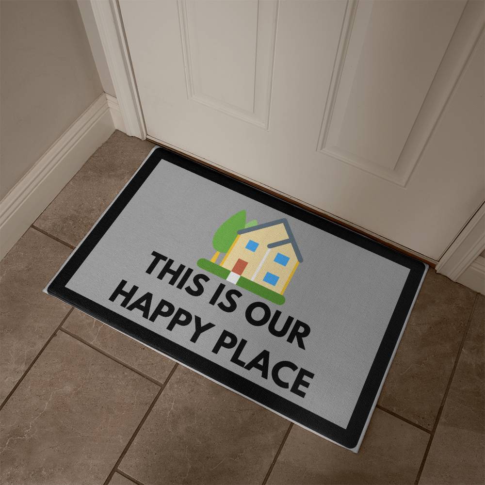 THIS IS OUR HAPPY PLACE WELCOME MAT