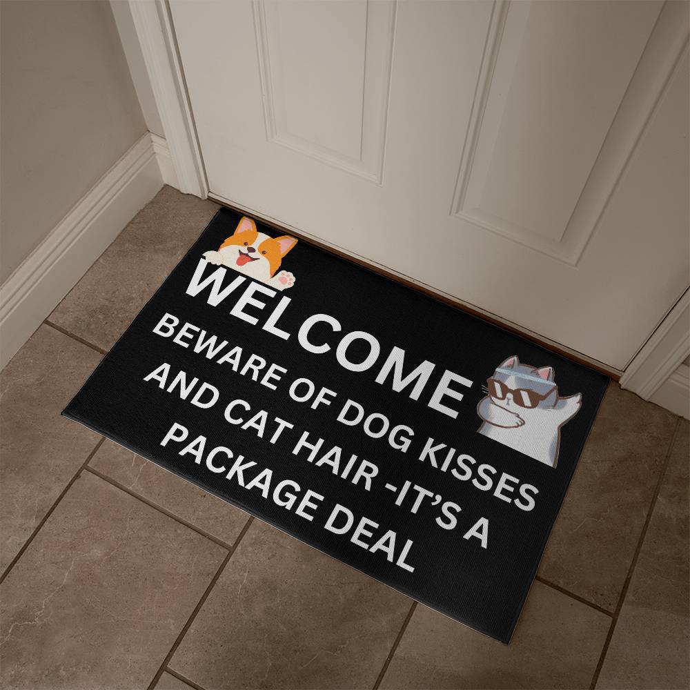 Dog Kisses Cat Hair Mat