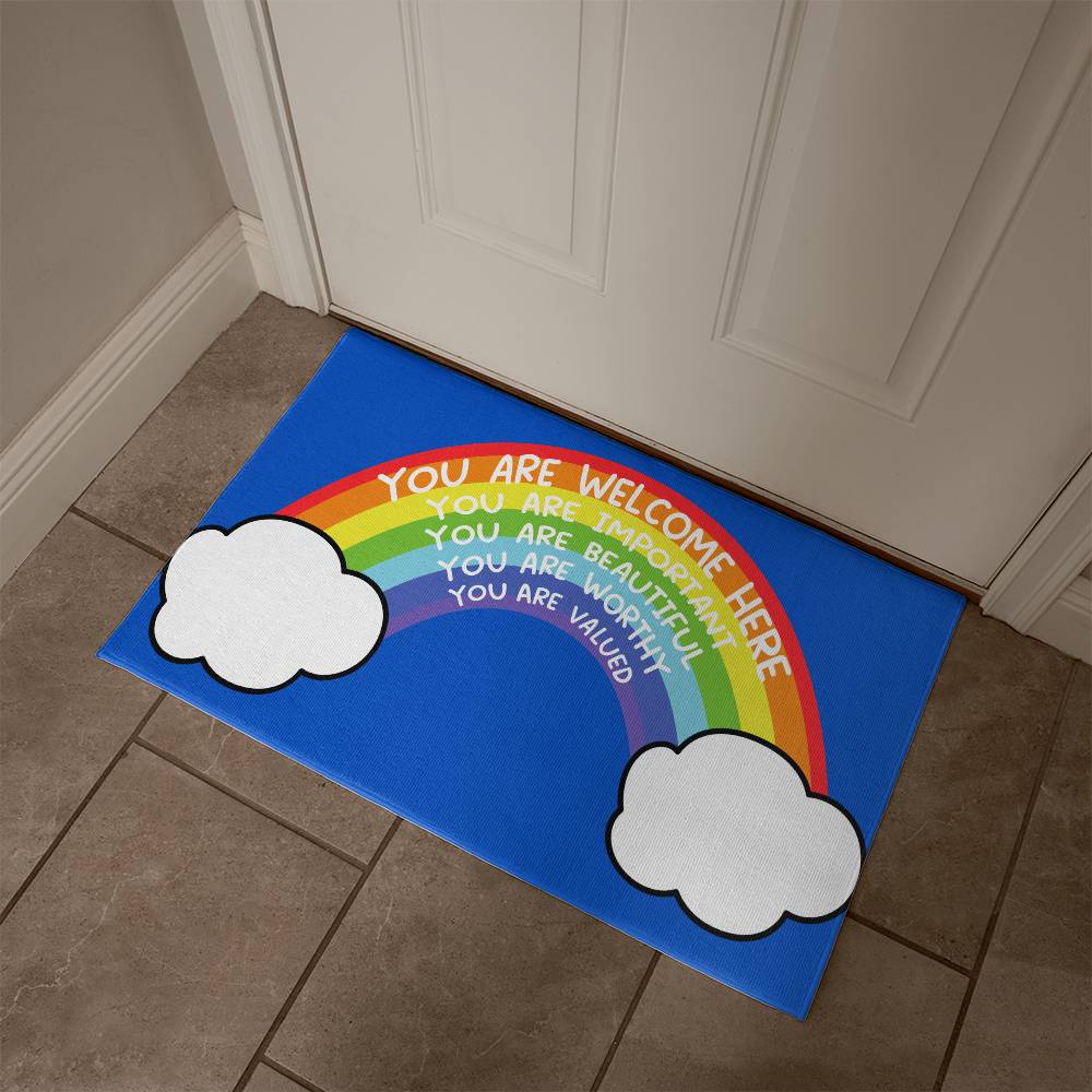 Rainbow All Are Welcome Mat