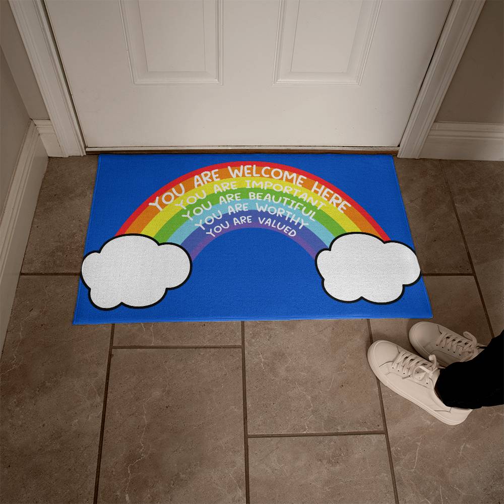 Rainbow All Are Welcome Mat