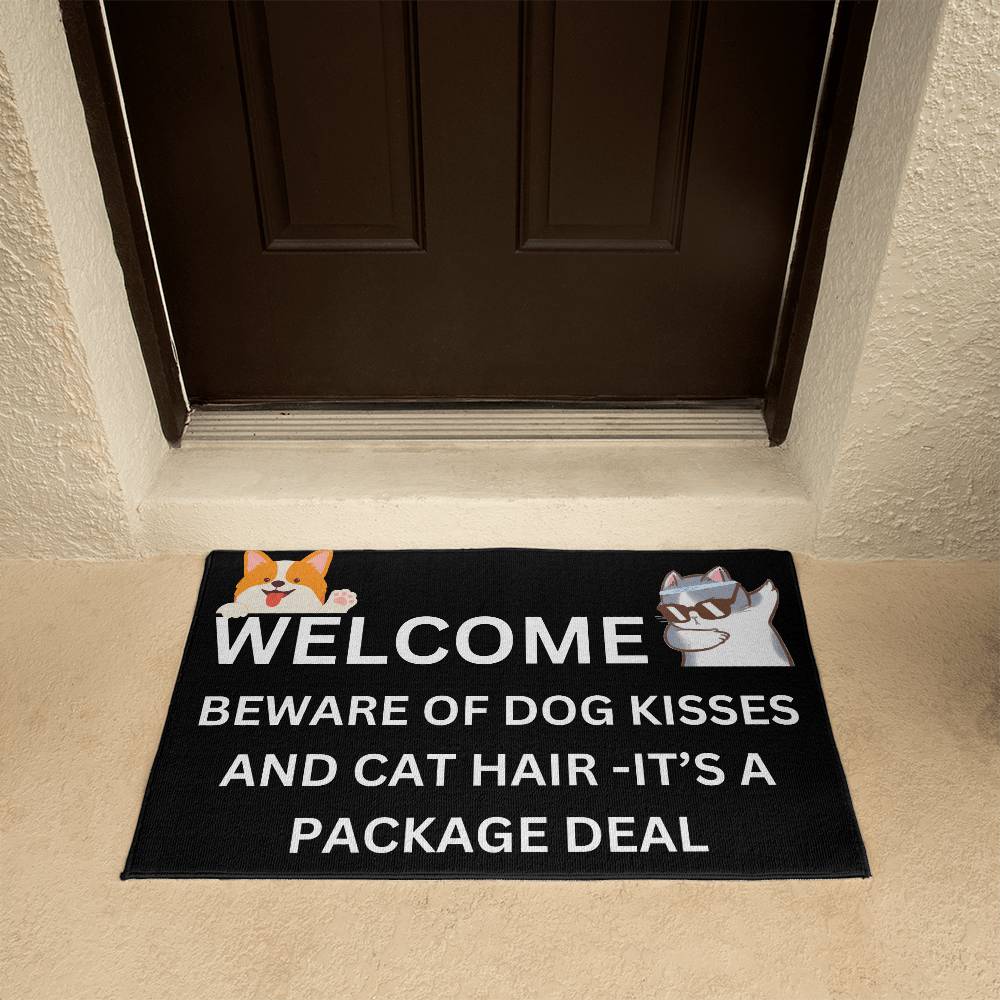 Dog Kisses Cat Hair Mat