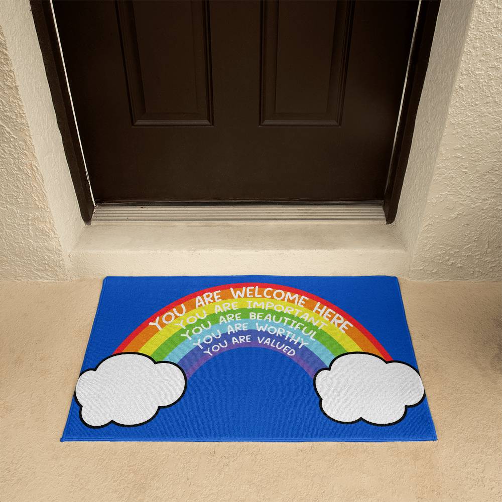 Rainbow All Are Welcome Mat