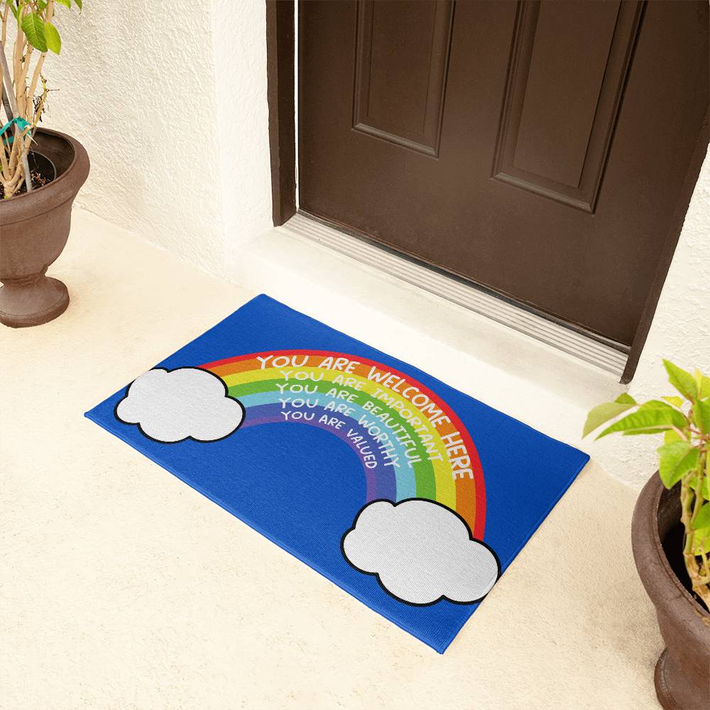 Rainbow All Are Welcome Mat