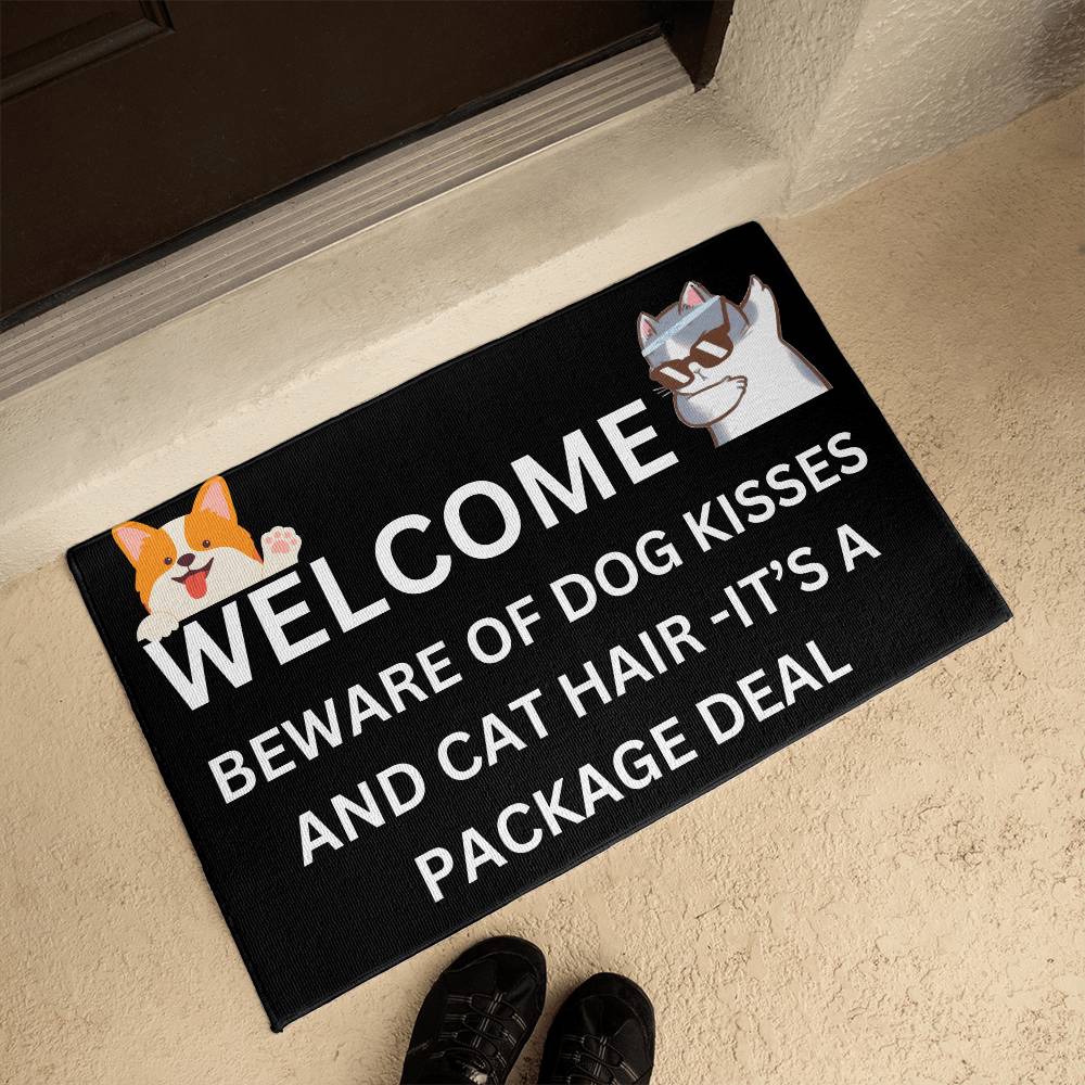 Dog Kisses Cat Hair Mat