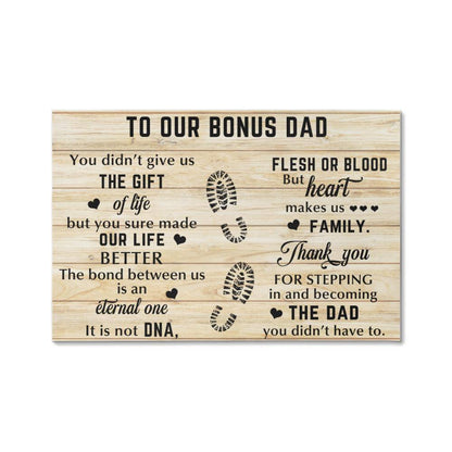 Thank You Bonus Dad Wall Art Canvas