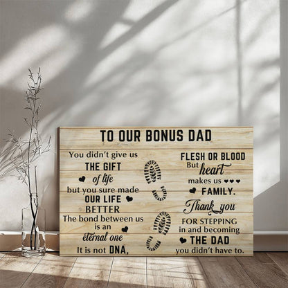 Thank You Bonus Dad Wall Art Canvas