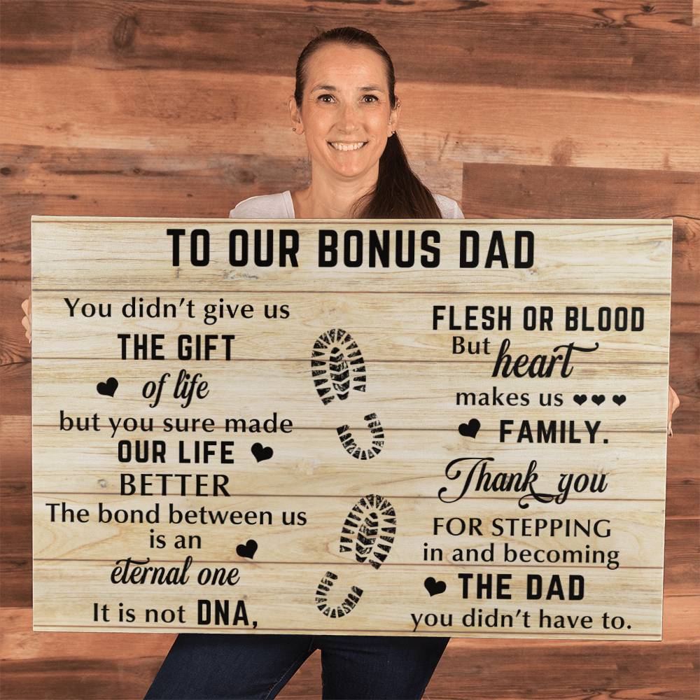 Thank You Bonus Dad Wall Art Canvas