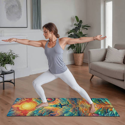 Rainbow Mandala Yoga Mat - Padmasana - The Lotus Pose