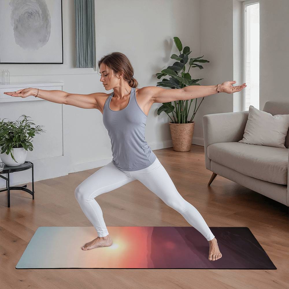 Beautiful Sunset Background Yoga Mat