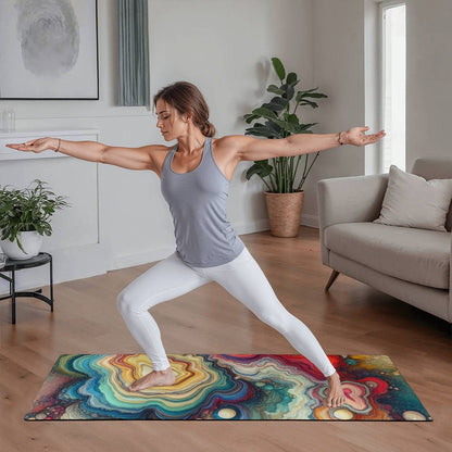 Inspiring and Colorful Exercise Mat for Yoga Enthusiasts