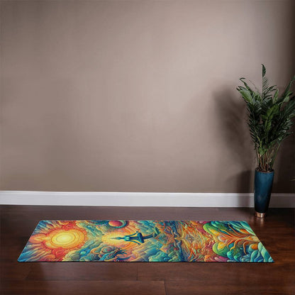 Rainbow Mandala Yoga Mat - Padmasana - The Lotus Pose