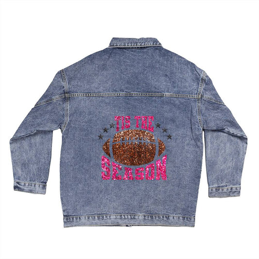 Tis the Season Football  Denim Jacket