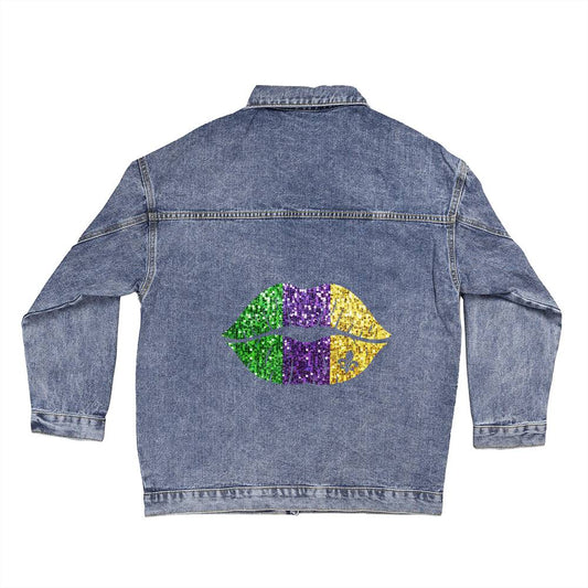 Mardi Gras Lips Denim Jacket