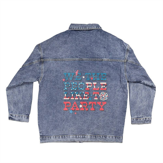 We The People Like to Party American Denim Jacket