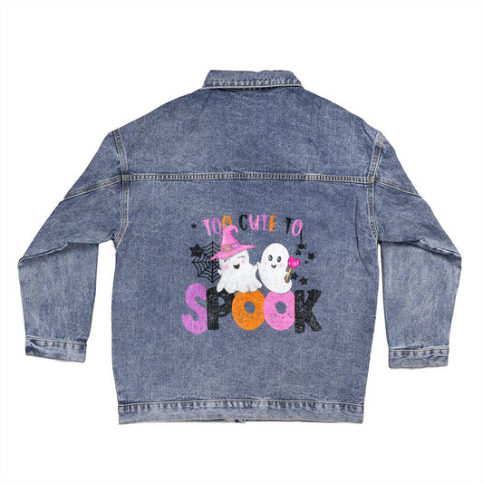 Too Cute to Spook Halloween Denim Jacket