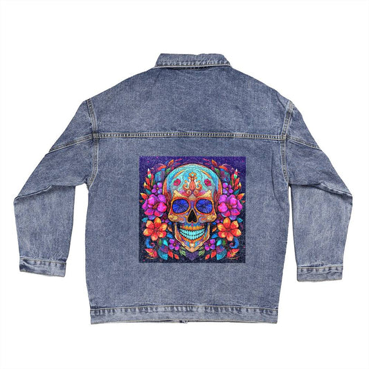 Colorful Skull Denim Jacket