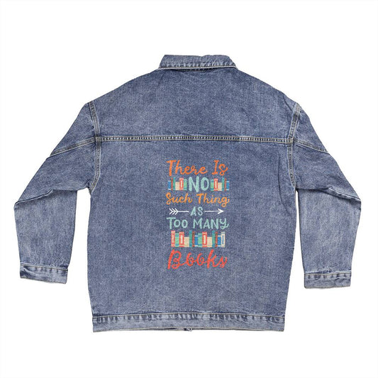 Book Lover Oversized Denim Jacket