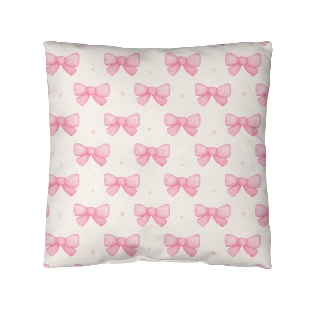 Pink Bow Coquette Decor Pillow