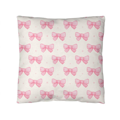 Pink Bow Coquette Decor Pillow