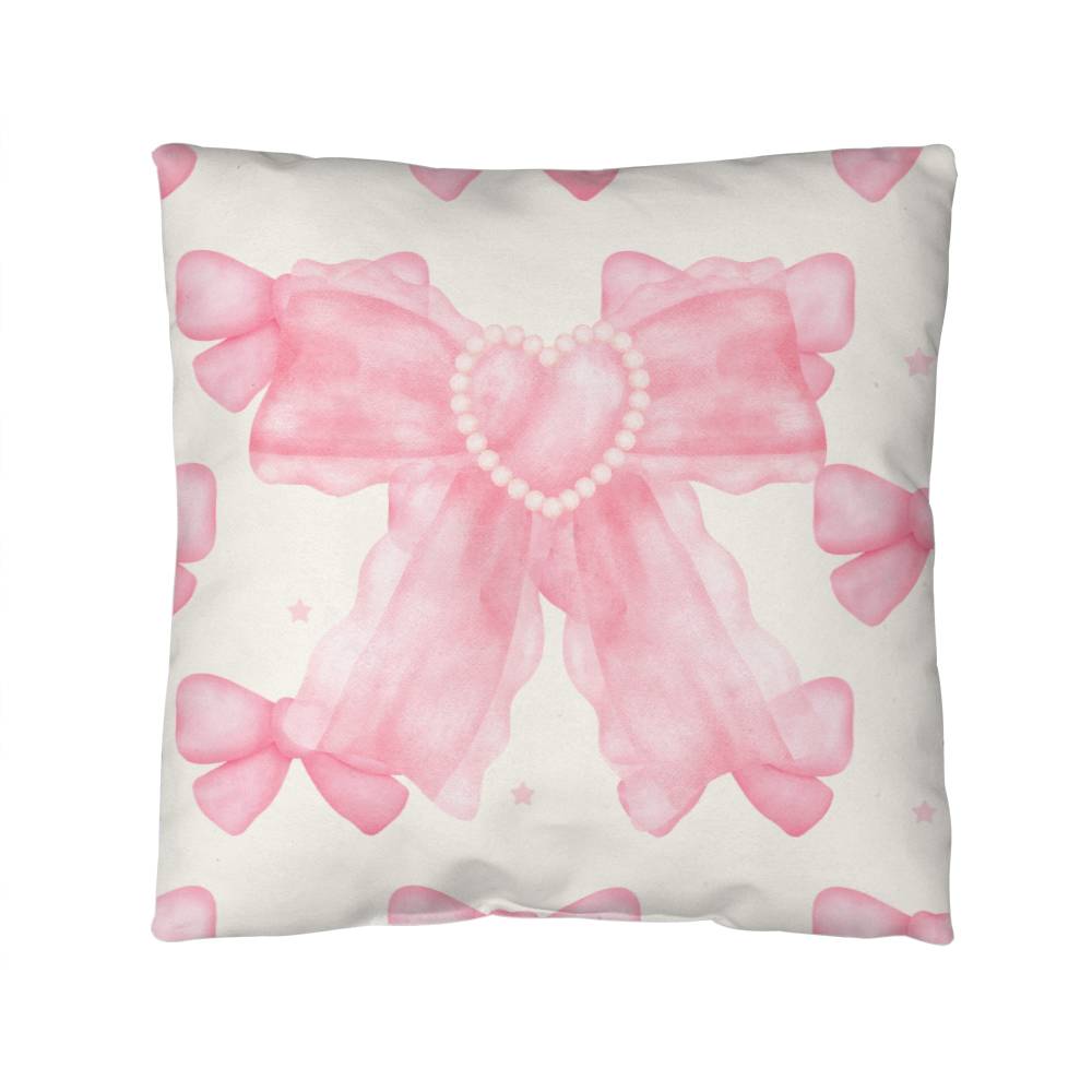 Pink Bow Throw Pillow