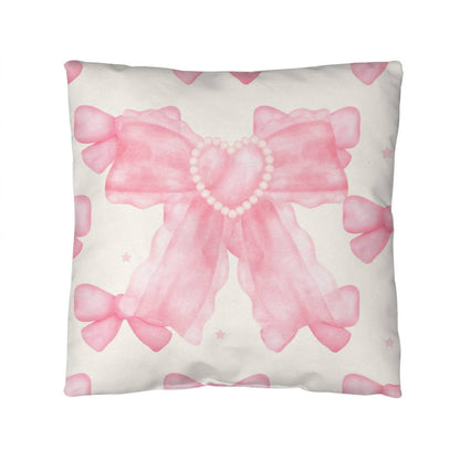 Pink Bow Throw Pillow