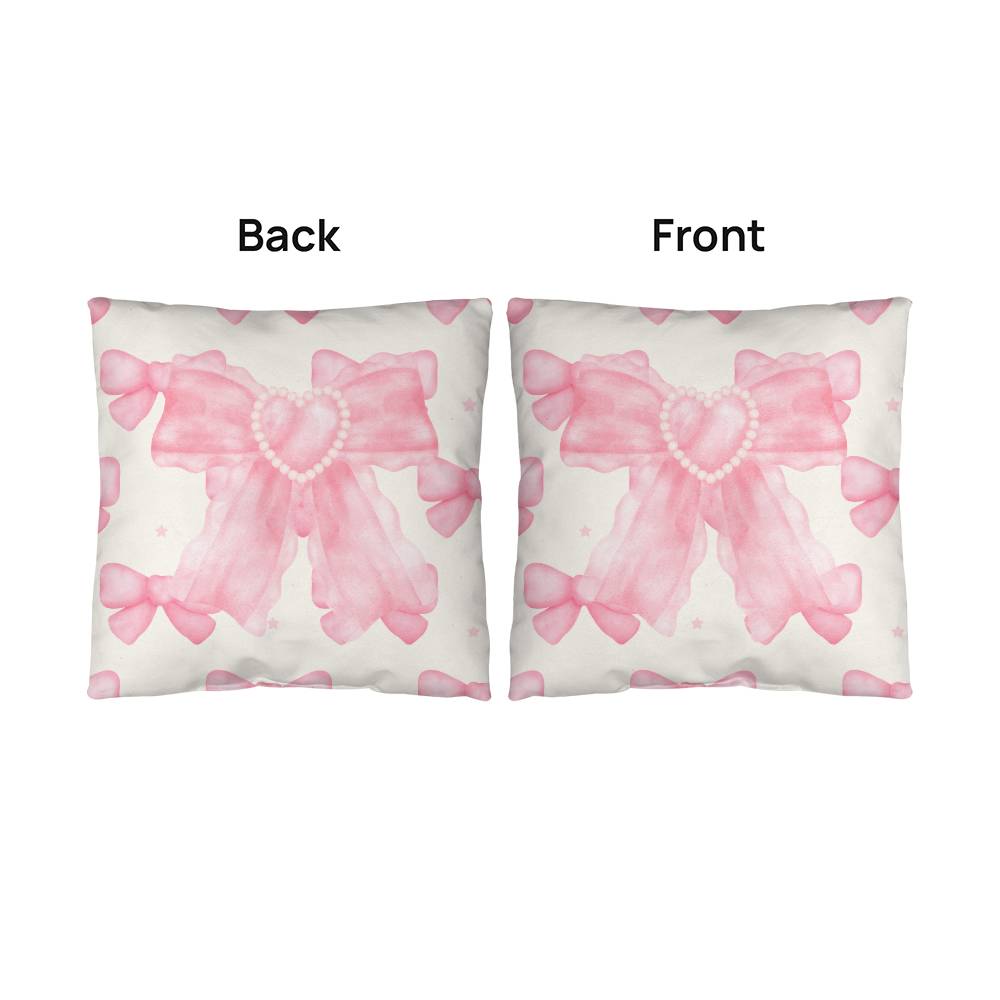 Pink Bow Throw Pillow