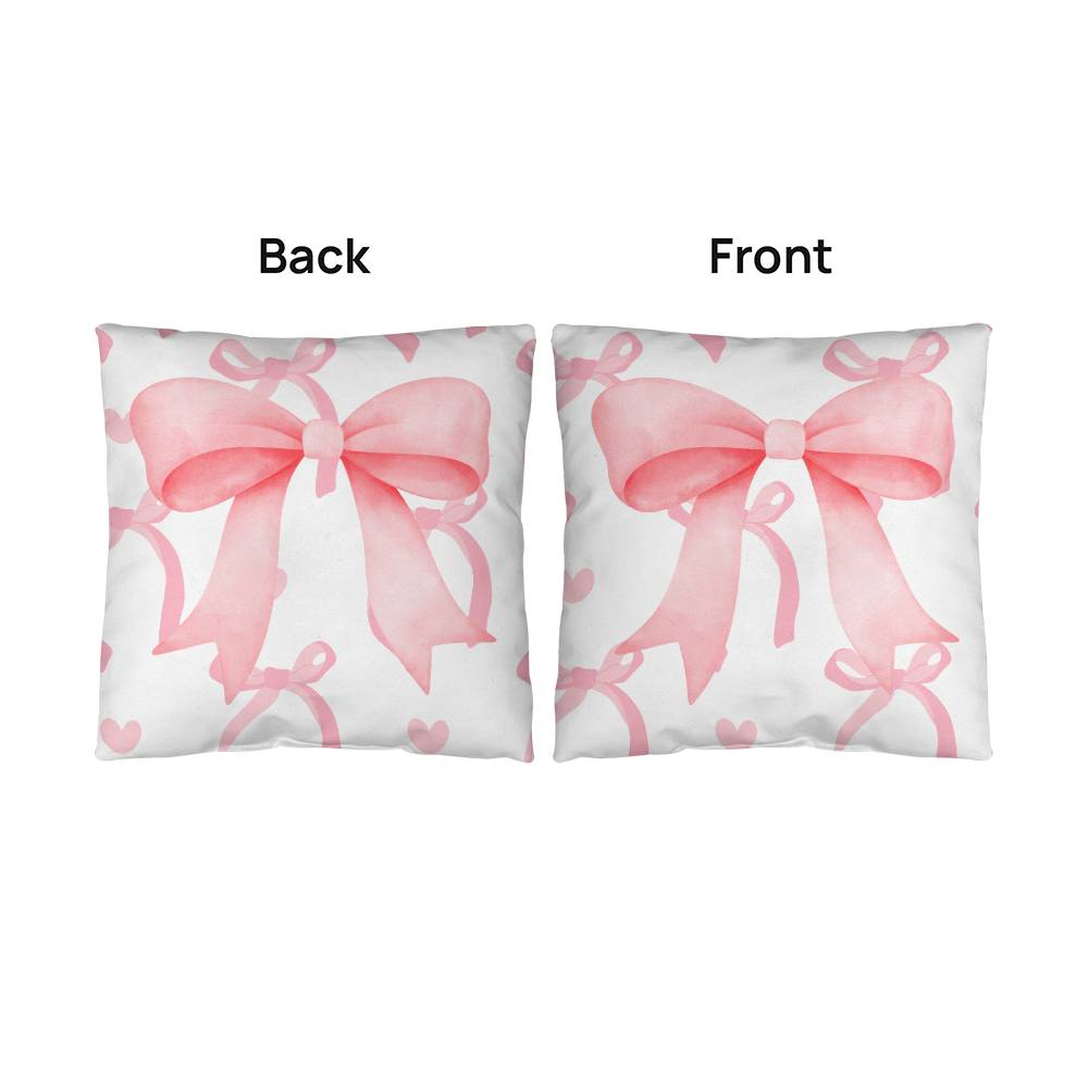 Coquette Pink Bow Pillow