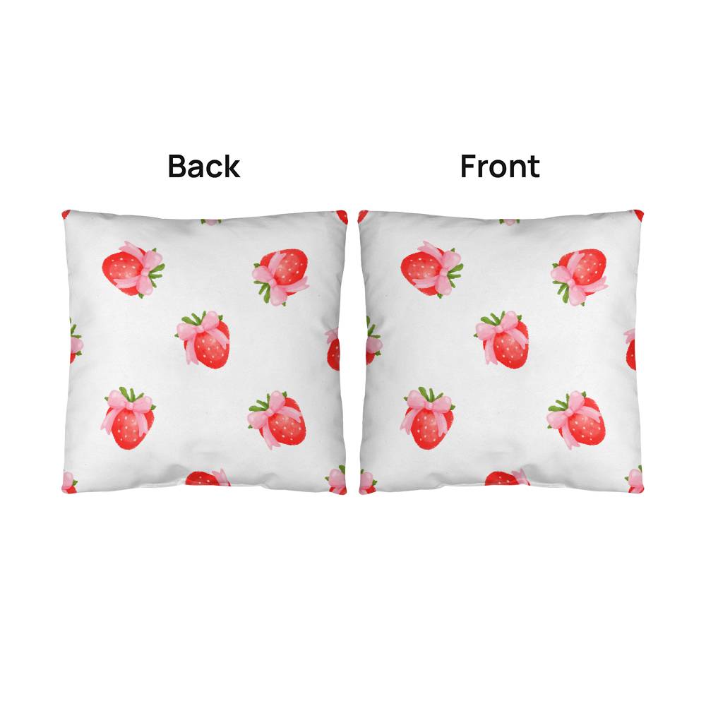 Strawberry Coquette Throw Pillow