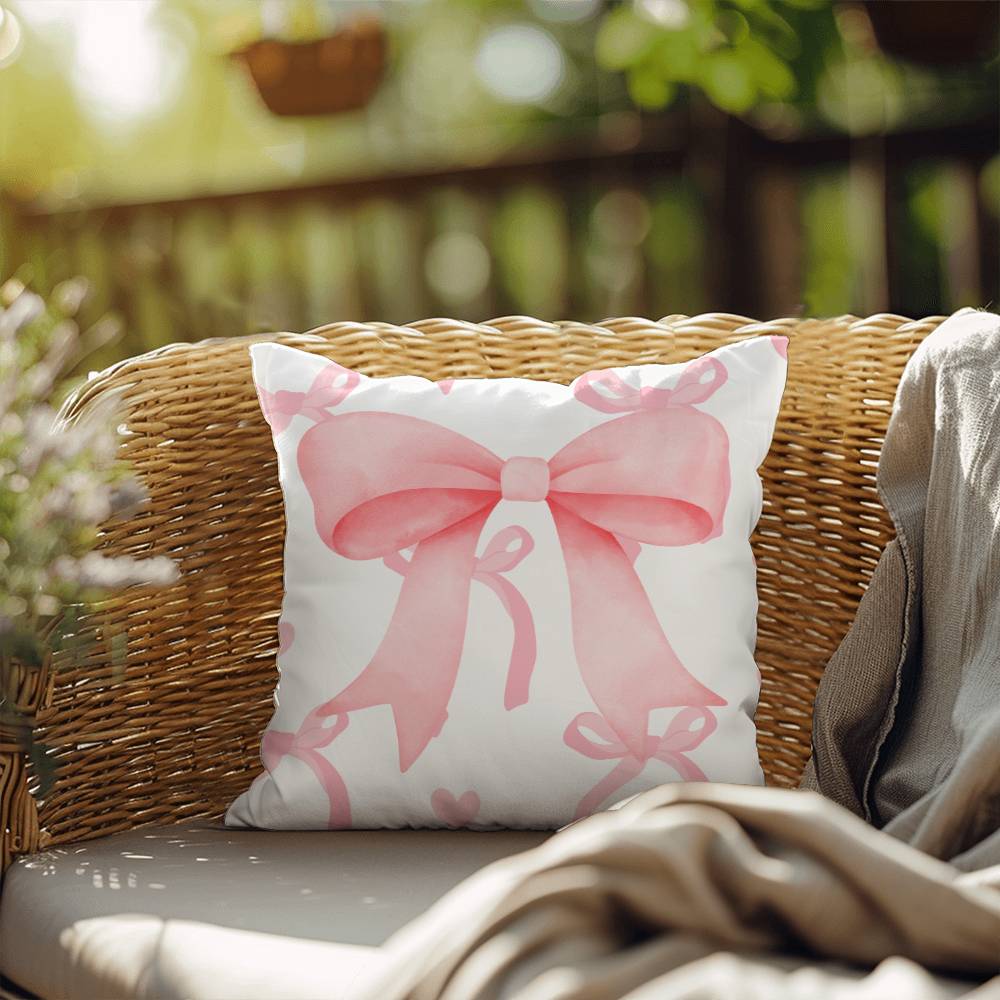 Coquette Pink Bow Pillow