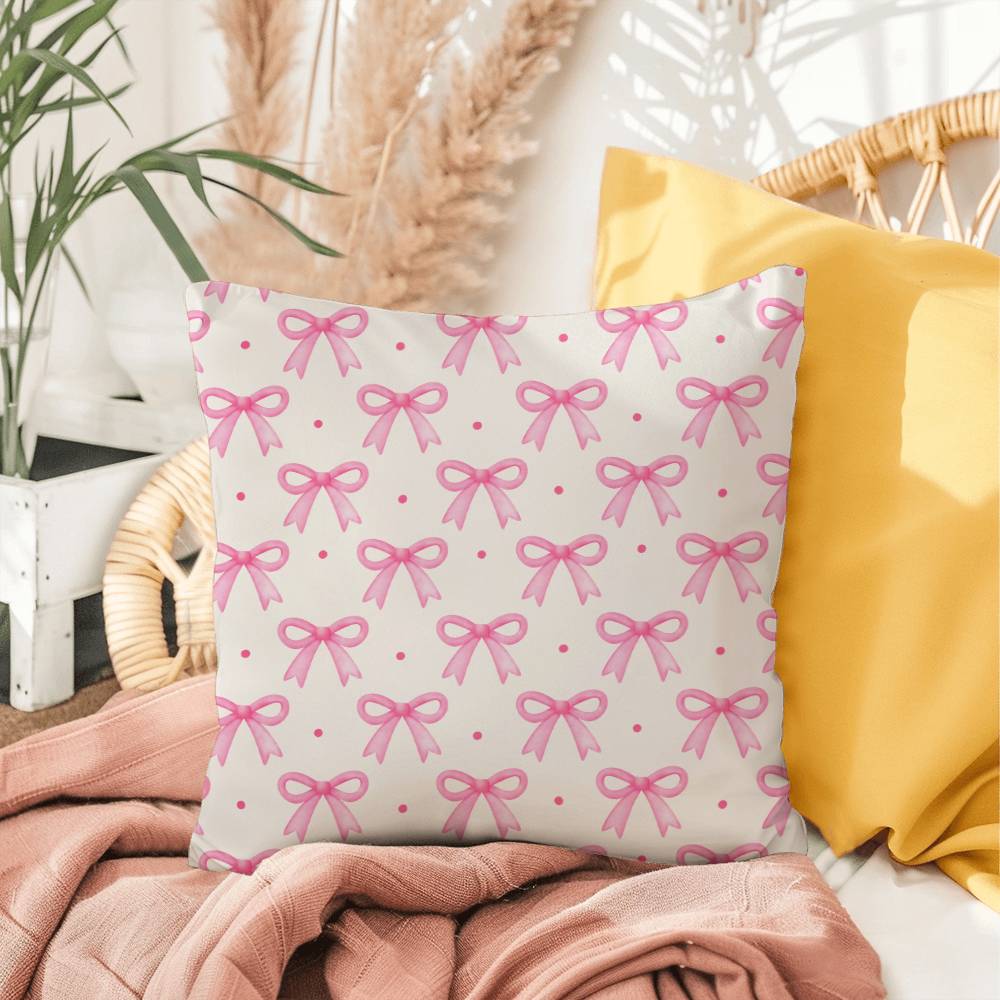 Pink Ribbon Coquette Decor Pillow