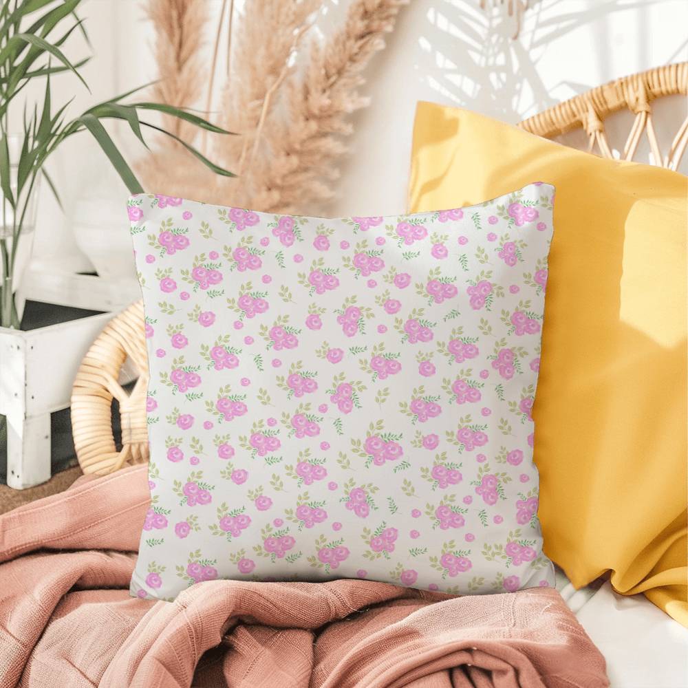 Coquette Pink Roses Decor Pillow